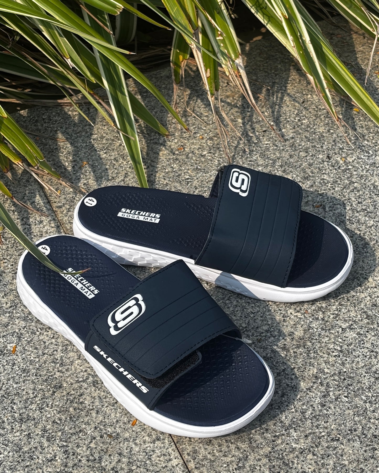 SKECHERS ADJUSTABLE STRAP SLIDES