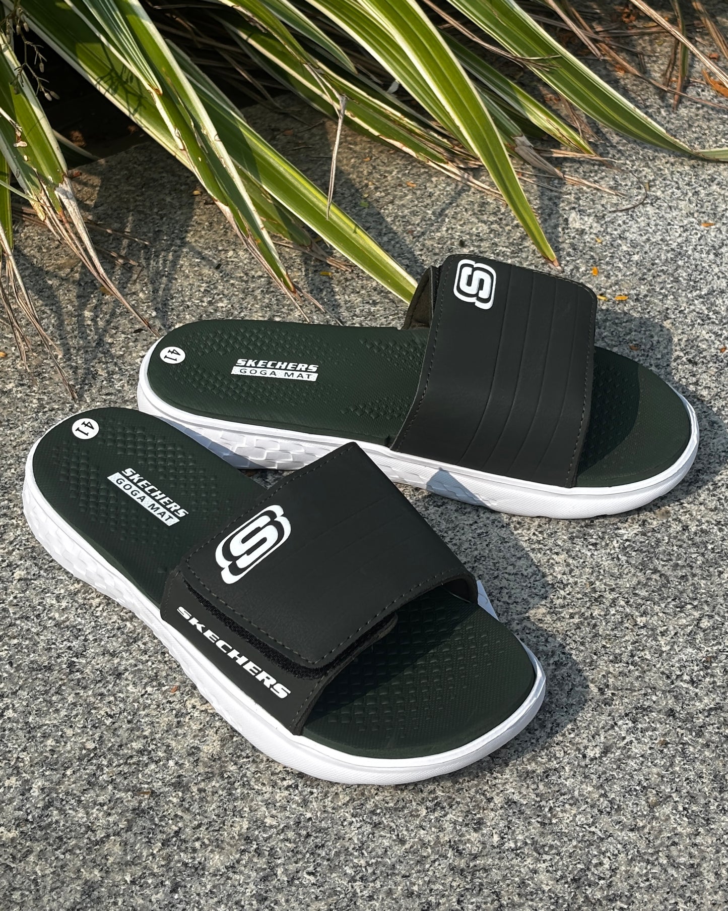 SKECHERS ADJUSTABLE STRAP SLIDES
