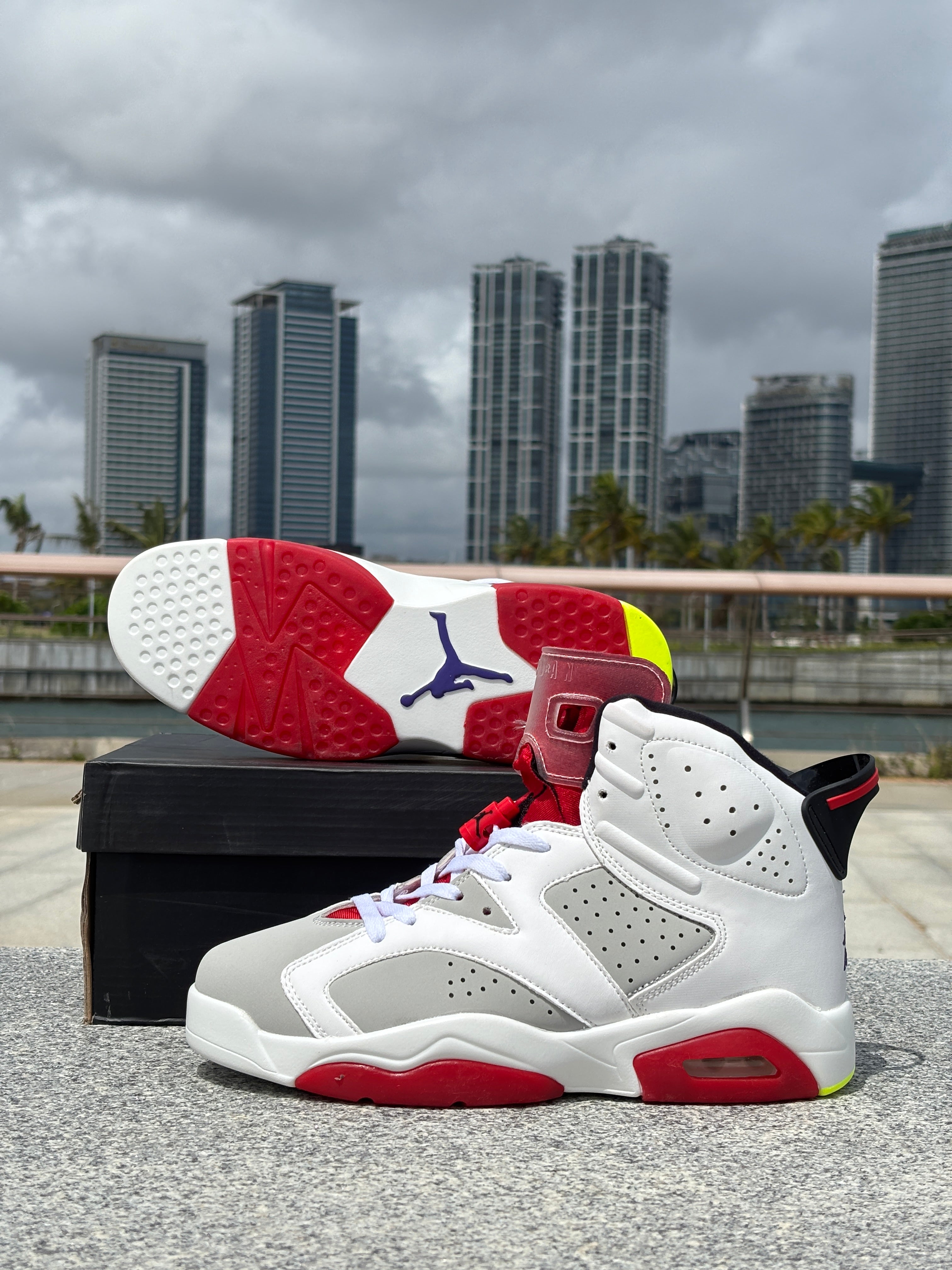 air jordan 6 retro hare on feet